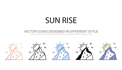 Sun Rise icon design with white background stock illustration