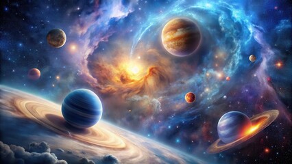 Swirling clouds of gas and dust in the cosmos , stars, planetary,  stars, planetary, space, universe