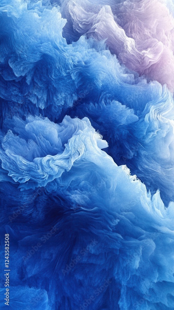 Aufkleber Textured gradient background with smooth blue tones flowing and transitioning into soft purple shades