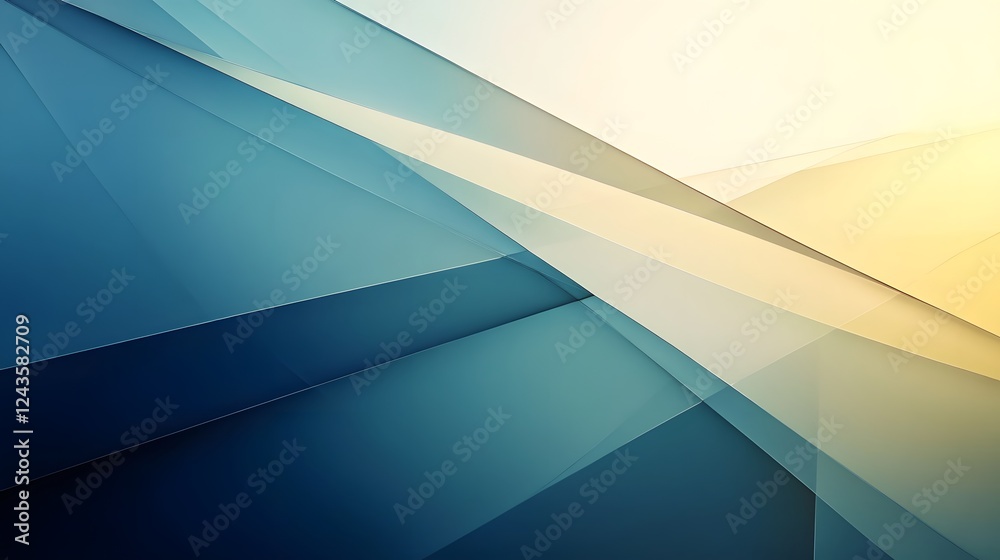 Poster striking abstract geometric background with layered shapes lines and gradients in a minimalist moder