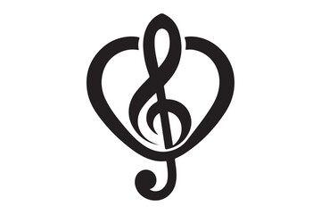 Heart music note logo