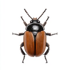 Detailed Illustration of a Colorful Beetle with Distinctive Features and Textures Against a White Background
