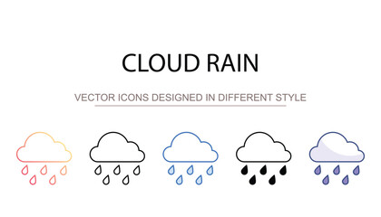 Cloud Rain icon design with white background stock illustration