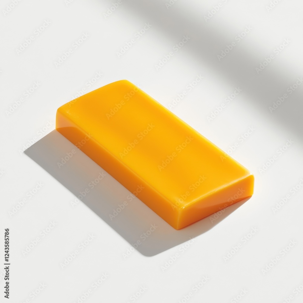 Aufkleber slice of sharp cheddar cheese on a light surface showcasing vibrant yellow color