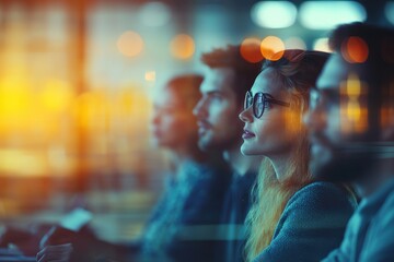 Woman with glasses looking out a window in a bright indoor space during daytime