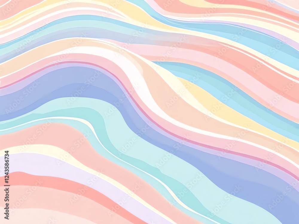 Wall mural pastel wave abstract background: serene and dreamy swirls of color