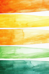 Obraz premium Vibrant watercolor brush textures in warm orange, yellow, and green hues