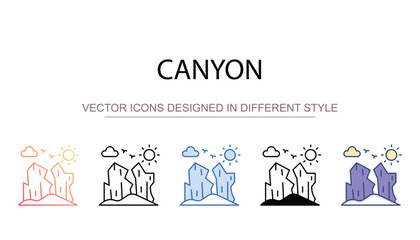 Canyon icon design with white background stock illustration
