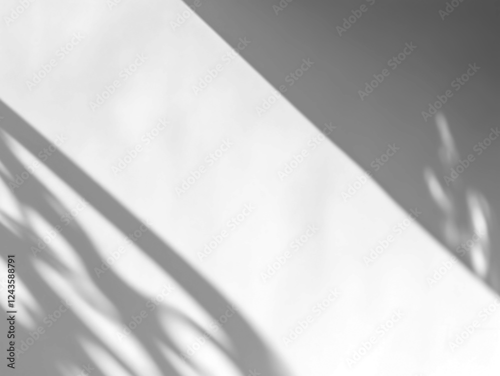 Aufkleber soft shadows isolated on on empty transparent background. overlay brush of leaves shadows. generativ