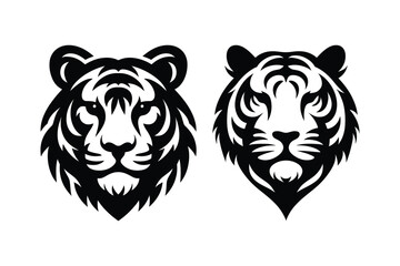 Black and White Tiger Face Design