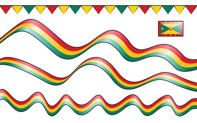 A decorative design featuring wavy patterns and a flag, suitable for festive occasions.