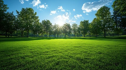 Natural ecosystem with green forests, clear blue skies, and wildlife living in balance, emphasizing the interconnectedness of life and the need to protect our planet for future generations.