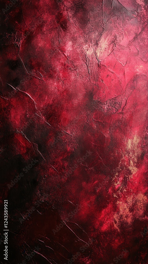 Aufkleber Rich burgundy red textured background with varied shades and patterns highlighted by subtle darkness and depth