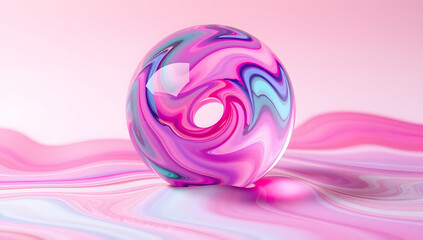 abstract, swirling, colorful, vibrant, sphere, orb, ball, glass, reflective, shiny, glossy,