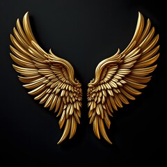 Fototapeta premium Golden Angel Wings Symbolizing Divinity and Elegance in Luxurious Style