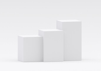 White square product display podium in studio room, for display presentation