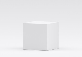 White square product display podium in studio room, for display presentation