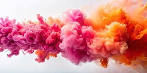 Fototapeta premium Pink & Orange Smoke Clouds Abstract Background - Ethereal Whimsical Design Element for Fashion Photography