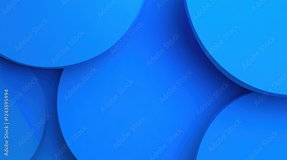 Aufkleber Bold electric blue circular shapes create a dynamic and vibrant visual experience in an abstract design