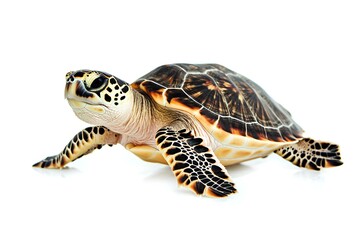 Obraz premium Hawksbill Turtle isolated on white background 