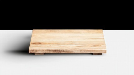 Minimalist Wooden Plank with Shadows on Black and White Background