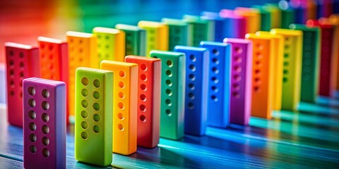 Fototapeta premium Rainbow Dominoes: A Vibrant Symbol of LGBTQ+ Pride