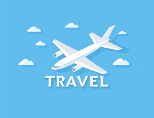 旅行イメージ　飛行機で飛び立つ