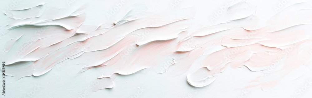 Poster minimalist canvas art featuring soft, textured layers of white with hints of pale pink for a serene 
