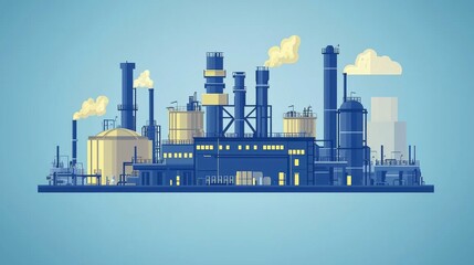 Obraz premium Editable stroke pixel-perfect line icons for oil and gas refinery with detailed representations of tanks, pipelines, refinery units, pumps, and industrial processing equipment.