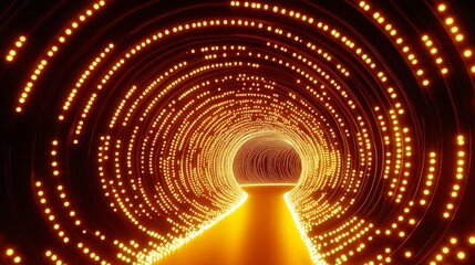 Luminous Tunnel of Dynamic Lines - A mesmerizing digital art depicting a vibrant, glowing tunnel. Symbolizing progress, innovation, technology, endless possibilities, and future.