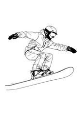 snowboarding extreme player playing downhill 