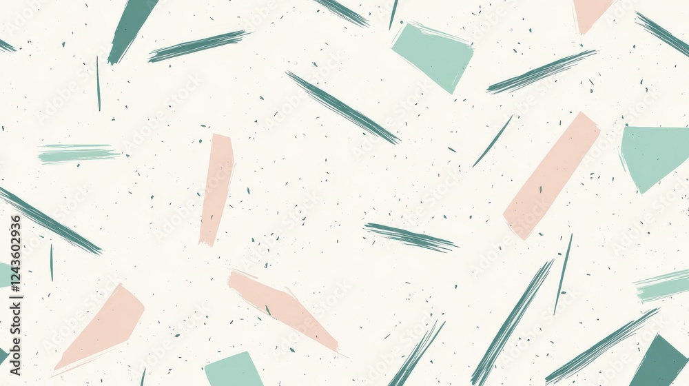 Poster Soft pencil strokes create a gradient pattern in muted mint and light shades on a textured background
