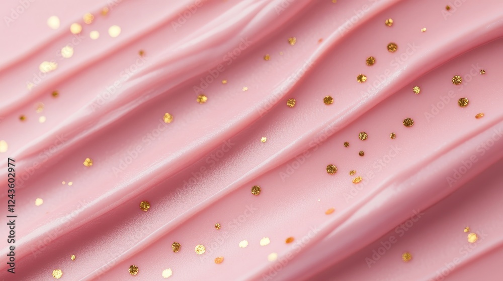 Poster soft pastel pink gradient with golden accents creating a delicate and soothing visual effect for ser