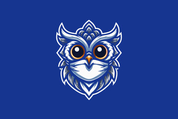 Fototapeta premium vector illustration of a blue owl, suitable for logo design for gaming companies, children's toys, warehouses, t-shirts, expeditions, communities, banners, posters, children's toy rides