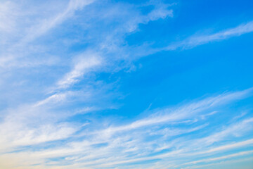 Sky with blue color and white clouds.