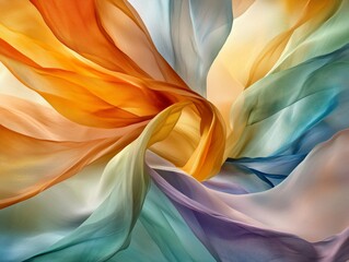 Obraz premium Vibrant waves of flowing pastel fabrics.