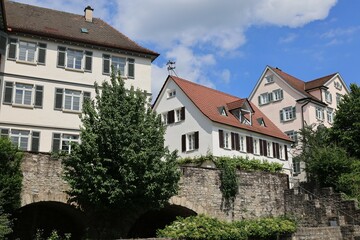 Blick in die Altstadt von Backnang in Baden-Württemberg	