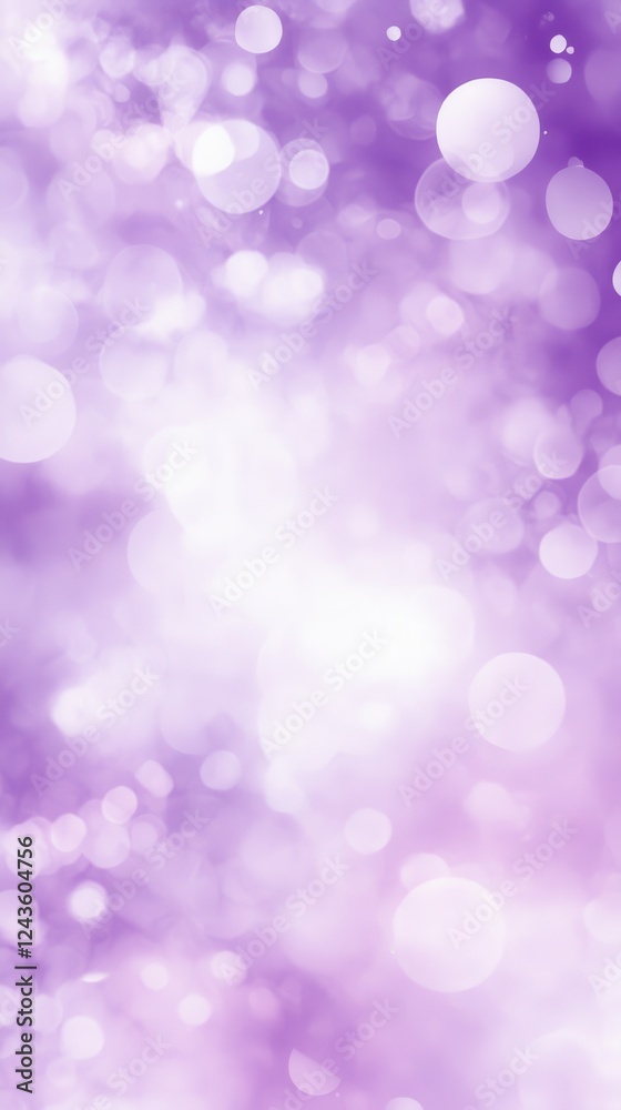 Poster Serene bokeh background in soft lavender hues creating a calm and dreamy atmosphere ideal for designs and backgrounds