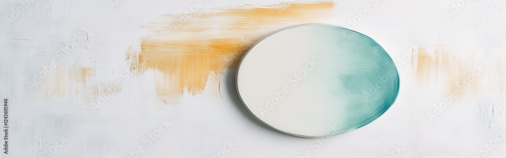 Aufkleber Creating a minimalist artwork featuring a soft pencil on a white canvas with a subtle hint of color