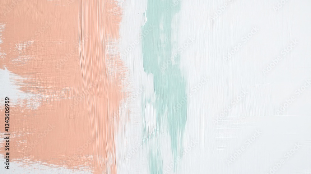 Poster minimalist white canvas with faint pencil marks and soft pastel tones in serene abstract art