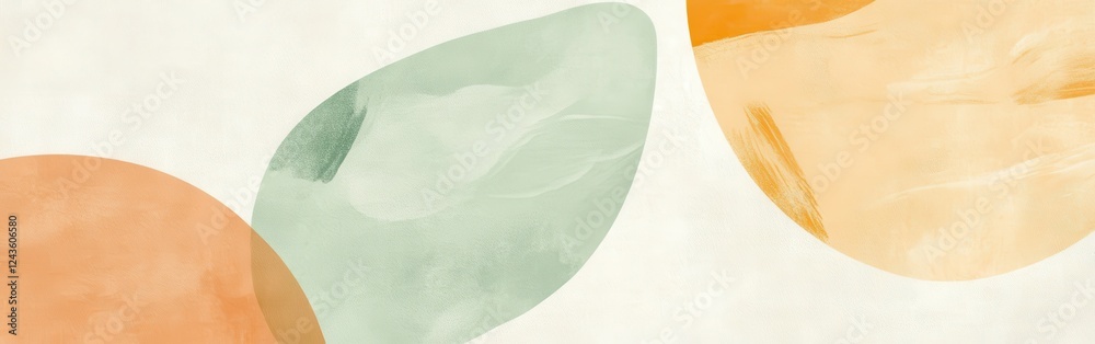Poster minimalist pencil strokes create serene half-circles against a soft background with earthy tones