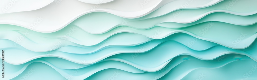 Poster Elegant minimalist gradient of soft pencil strokes creating a serene wave-like pattern in calming colors