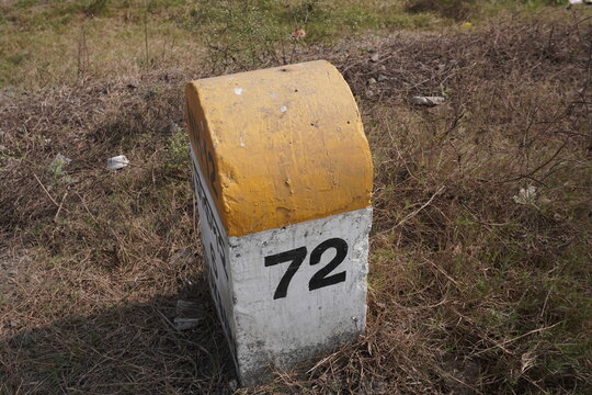 The milestone on the highway
