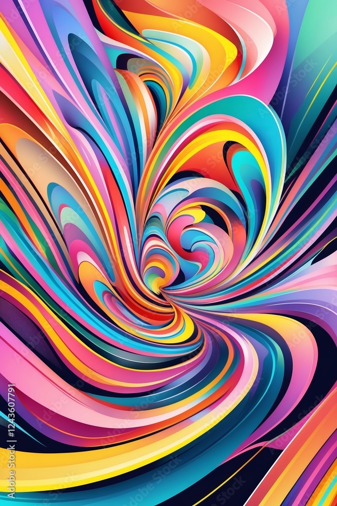 Poster colorful abstract swirl design showcasing vibrant patterns and flowing shapes in a dynamic arrangeme