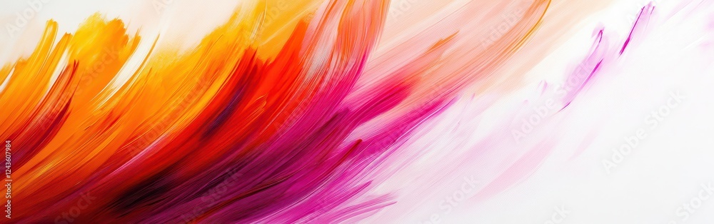 Aufkleber radiating amber and pink strokes create a vibrant burst of color in a minimalist art composition