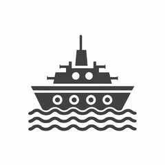 Obraz premium Battleship Silhouette Vector Illustration.