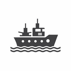 Battleship Silhouette Vector Illustration.