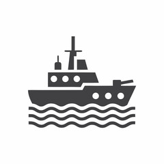 Obraz premium Battleship Silhouette Vector Illustration.