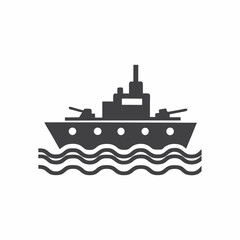 Obraz premium Battleship Silhouette Vector Illustration.