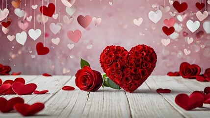valentines day background with hearts